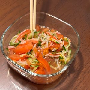 ころ1169182の作ってみた!投稿(【ちくわときゅうりとトマトの塩だれ】さっぱり系居酒屋風副菜♪)