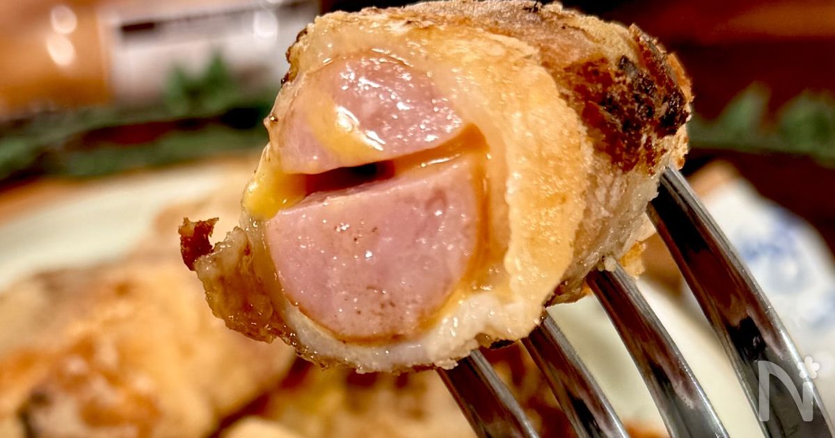 背徳のチーズサンド肉巻きソーセージ