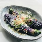 レンジで♪揚げない揚げなすのうまつゆチーズお浸し