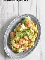 ちぎりキャベツとエビのうま塩炒め