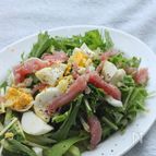 塩レモンと生ハムのお手軽サラダ