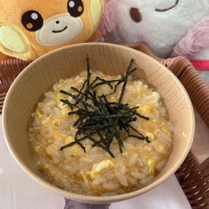 安眠の作ってみた!投稿(ふわとろ中華風たまご雑炊!5分で簡単・美味しい♪)