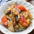 米粉あんで仕上げる鶏むね肉と夏野菜の中華丼