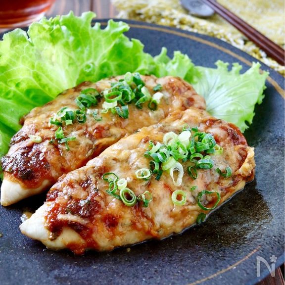 しっとり鶏ささみの味噌マヨチーズ焼き