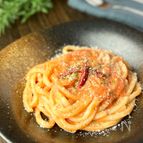 レンジだけで超簡単！5分で絶品トマトクリームうどん