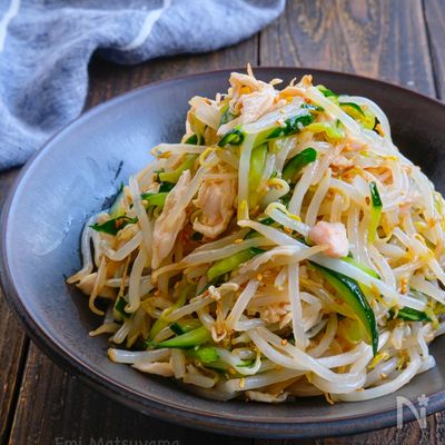 ささみともやしときゅうりの中華和え