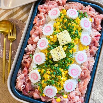 熱々最高!味噌バターポークペッパーランチ♡