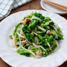【菜の花と新玉ねぎの白だしマリネ】春の味♪