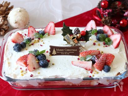 ヘルシー♪簡単♪クリスマススコップケーキ