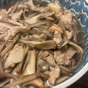 mocoの作ってみた!投稿(柚子胡椒香るごぼうときのこの肉そば)