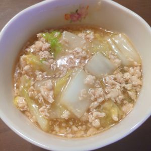 たりおの作ってみた!投稿(ごはんが止まらない白菜とひき肉の旨煮)