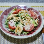 鶏ささ身肉で作る「マヨポンシーザーサラダ」