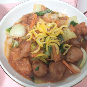 milkの作ってみた!投稿(【豚細切れ肉団子と野菜のゆず入り甘酢あんかけ】大人な肉団子)