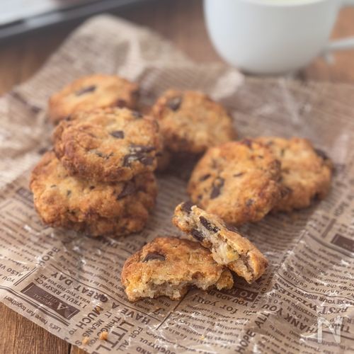 ザクっとしっとり♪米粉のチョコチップバナナクッキー