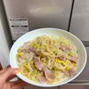 ケの作ってみた!投稿(めちゃ旨！！『キャベツとベーコンのツナクリームパスタ』)