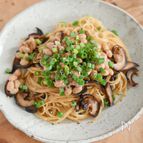 やみつきになるおいしさ！しいたけ納豆パスタ