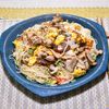 豚肉とカニカマの素麺チャンプル