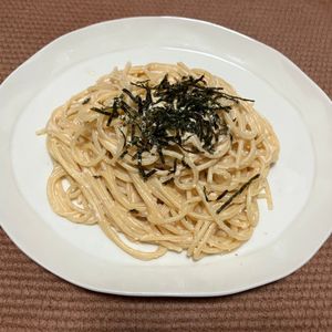 りんごの作ってみた!投稿(5分で出来上がり!?クリーミーたらこパスタ♪)