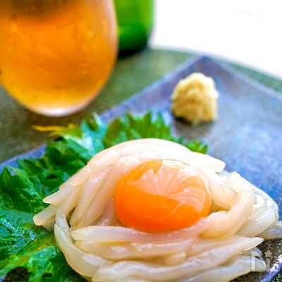 \3分レシピ/卵黄とろり♪イカの生姜醤油和え