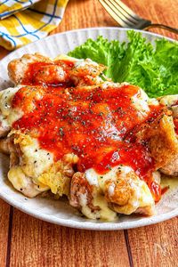 夫が絶賛♡【ガーリックトマトのチーズチキン】身近な調味料で◎