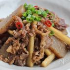 牛肉とゴボウ、こんにゃくの甘辛炒め煮