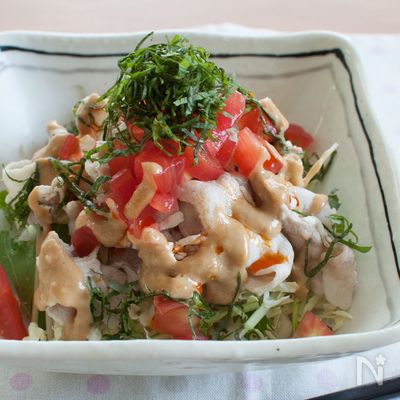 『ピリ辛豚しゃぶサラダ』＃夏バテ防止＃野菜たっぷり