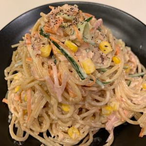 ぐ〜たら子の作ってみた!投稿(我が家の【絶品スパサラ】冷めてもくっつかない♪おすすめ☆)