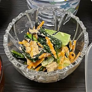 marikoの作ってみた!投稿(栄養満点♪『ほうれん草とひじきのごまマヨサラダ』)