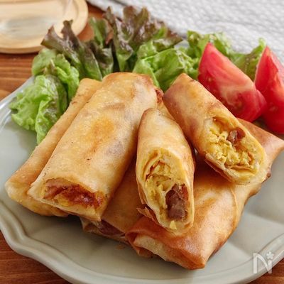 やきとり缶で!チキたま春巻き