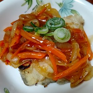 のんの作ってみた!投稿(たらの和風野菜あんかけ【#揚げない#水溶き片栗粉不要】)