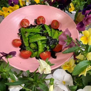 そら・ゆずの作ってみた!投稿(超簡単！絹さやの海苔和え)
