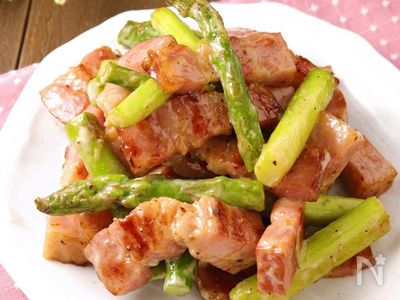 コク旨春おつまみ アスパラベーコンマヨ炒め レシピサイトnadia