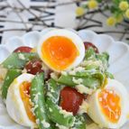 スナップえんどうと卵のチーズサラダ