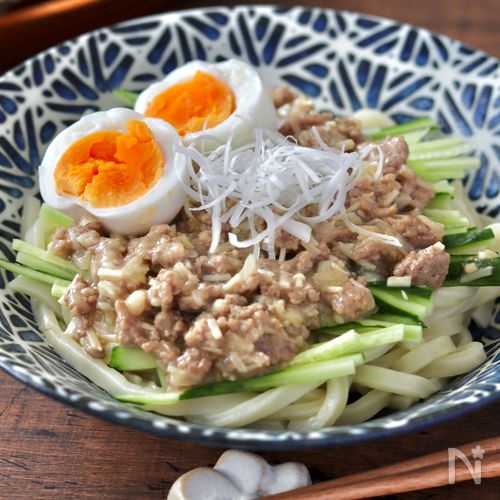 肉みそえのき♪ジャジャ麺風うどん