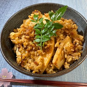 楽ラク手抜キッチン🐶🐾の作ってみた!投稿(炊くまで5分！【たけのこ×ひき肉炊き込みご飯】旨味たっぷり♩)