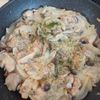 ヒラメの作ってみた!投稿(【カルボナーラチキン】夫も絶賛!絶品クリーム煮アレンジ♬)