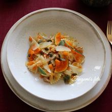 イタリア発!かぼちゃとサルシッチャ風の秋の彩りパスタ