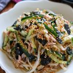 【レンジで簡単！もやしと胡瓜のごまポン和え】節約おかず