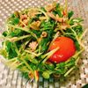 りんの作ってみた!投稿(豆苗とトマトとツナのつゆレモンドレッシングサラダ)