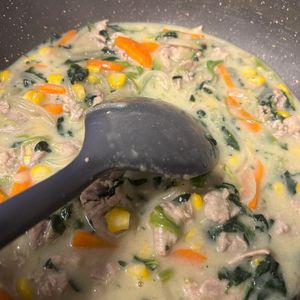 738829の作ってみた!投稿(ルウ不要♡牛乳で作る♪『豚肉とほうれん草のクリームシチュー』)