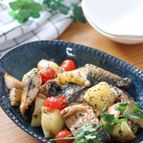 超簡単お手軽おつまみ♡塩鯖とポテトのガーリックバジルチーズ