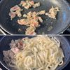 【豚肉と小松菜の旨にんにく焼きうどん】ガツンとウマい!の工程2