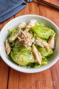 レンジで簡単♪【ささみとレタスのやみつき中華サラダ】
