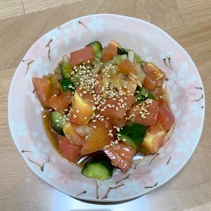 露木李の作ってみた!投稿(トマトときゅうりの甘酢マリネ)
