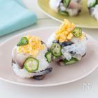 子どもと作れる♪しめさばとオクラの手毬寿司