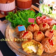 クリームチーズが決め手♪揚げないヘルシーさつまいもコロッケ♡