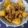 万福の作ってみた!投稿(ワンパン10分！【豚こま肉とじゃがいもの甘辛ガーリック炒め】)