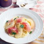 桃の冷製パスタ