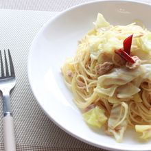 ツナとキャベツのさっぱり生姜ペペロンチーノ