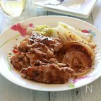 豚こまと白菜のハニーマスタードソース